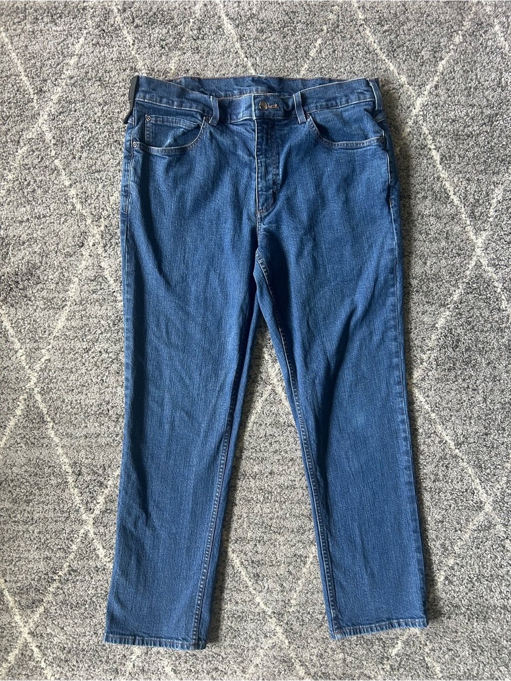 40 Grit Men’s Work Jeans Blue Slim Straight Rigged Grunge Streetwear 36x30